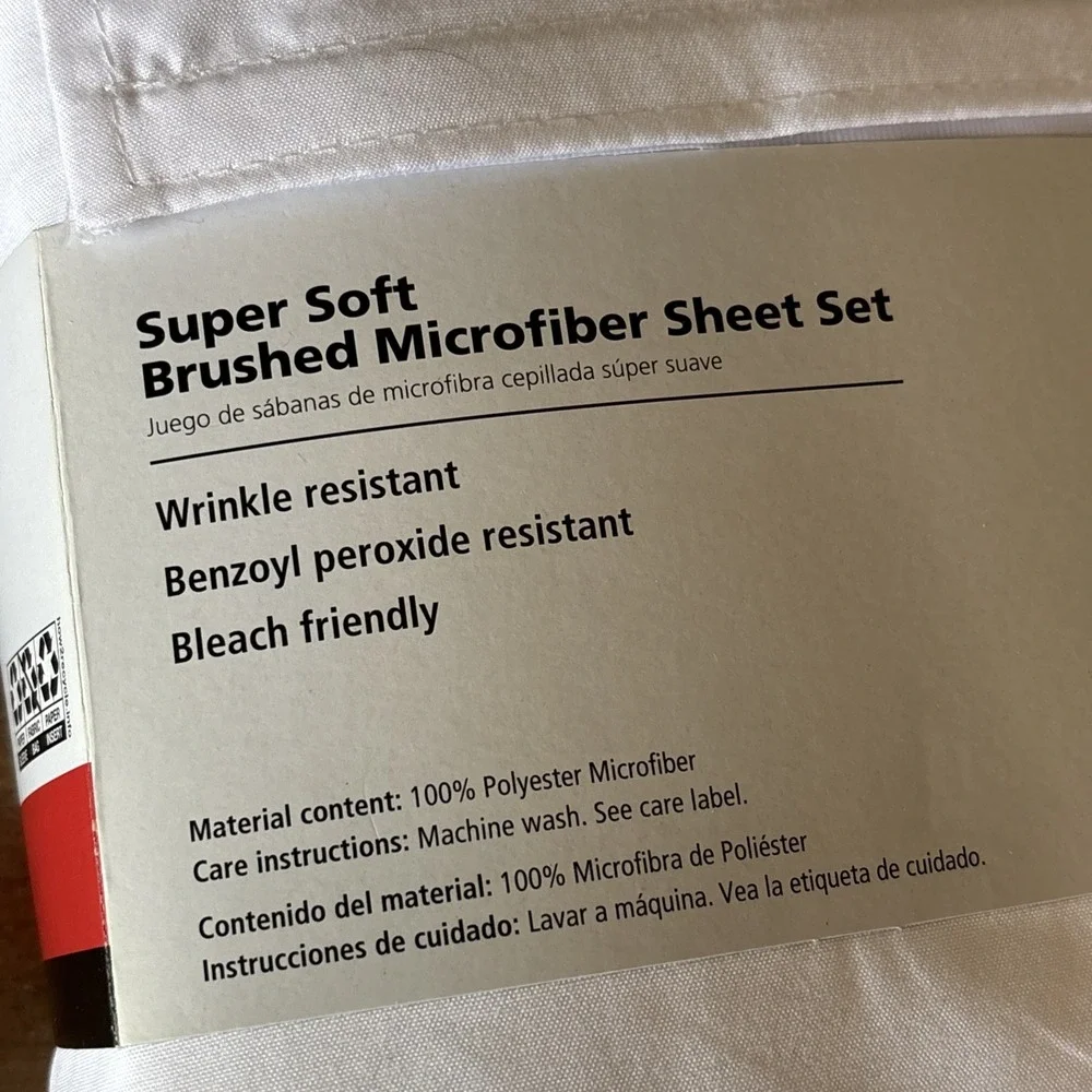 Mainstays Microfiber Super Soft T/TxL Sheet Set WHITE New NIP Wrinkle Resist